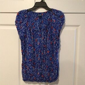Old Navy Blue Floral Women's Blouse